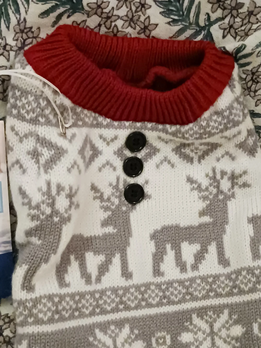 Reindeer Winter Knit Dog Sweater with Fleece Interior